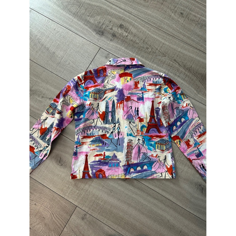 Tantrums Collection Colorful City Print Cotton Jacket Small - Picture 9 of 9
